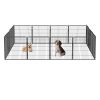 Dog Pens Outdoor 32" Height Foldable16 Panels Heavy Duty Metal Portable Dog Playpen Indoor Anti-Rust Exercise Dog Fence with Doors for Large/Medium/Sm