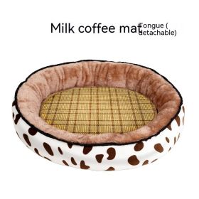 Four Seasons Universal Cat Nest For Deep Sleep (Option: Cow Coffee Summer Sleeping Mat-S)