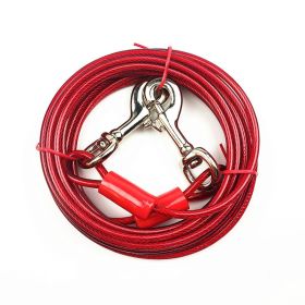 Double Hook Wire Rope Dog Leash (Option: Red Double Horse Iron Hook-5mm, 3 M)