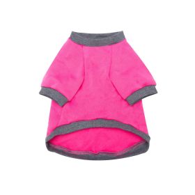 Pet Clothes Fleece-lined Thickened Solid Color Hoodie (Option: Gray Pink-M)