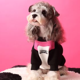 Dog Clothes Stitching Zipper Pullover Sweater (Option: Pink-XS)