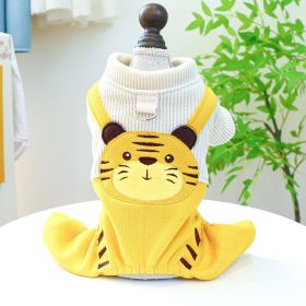 Pet Dog Clothes Corduroy Cute Suspender Pants (Option: Little Tiger Overalls-XS)