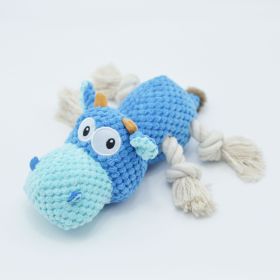 Cow Cloth Velvet Dog Toy Creaking Sound (Option: Blue Cow-24x20cm)