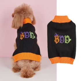 Thanksgiving Pet Clothes Lapel Retro Plaid Contrast Color (Option: Black BOO-M)