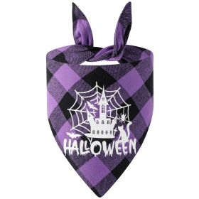 Plaid Luminous Halloween Pet's Saliva Towel (Option: Double Layer Style 3-65x45x45)