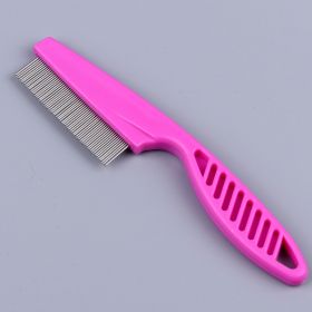 Pet Supplies Dogs And Cats Flea Comb Fine Teeth (Option: Pink-Large Size)