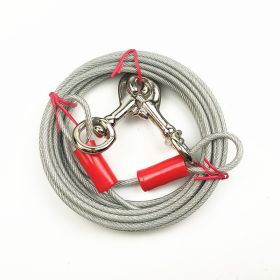 Double Hook Wire Rope Dog Leash (Option: White Double Horse Iron Hook-5mm, 3 M)