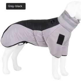 New Winter Pet Thickened Cotton Coat (Option: Gray Black-XL)