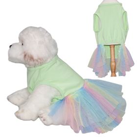 Dog Skirt Thin And Comfortable Colorful Pet Gauze Skirt (Option: Green-S)