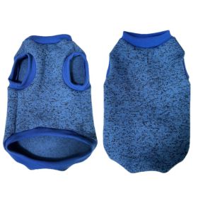 Pet Vest Fleece Lined Padded Warm Keeping Round Neck Pullover Dog Clothing (Option: Blue-XXL)