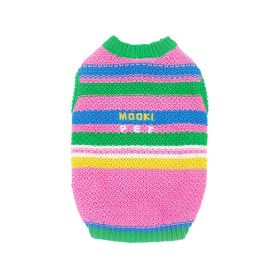 Dog Clothes Vest Small And Medium Size Clothing (Option: Pink And Green-M)