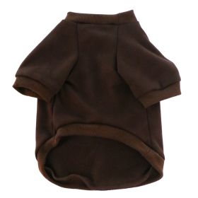 Pet Clothes Fleece-lined Thickened Solid Color Hoodie (Option: Coffee Color-XS)