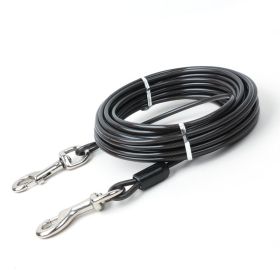 Double Hook Wire Rope Dog Leash (Option: Black Double Horse Iron Hook-5mm, 15 M)